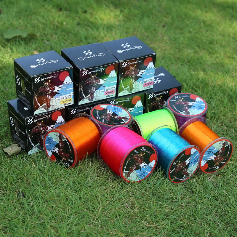 Sougayilang Línea Monofilamento Nylon 500m Revestida en Fluorocarbono