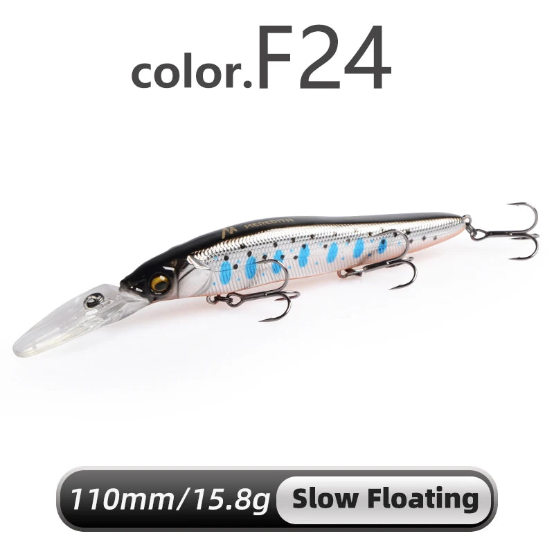 Señuelo duro Meredith Minnow 110mm, flotante o hundimiento lento, para pesca de lucio y lubina