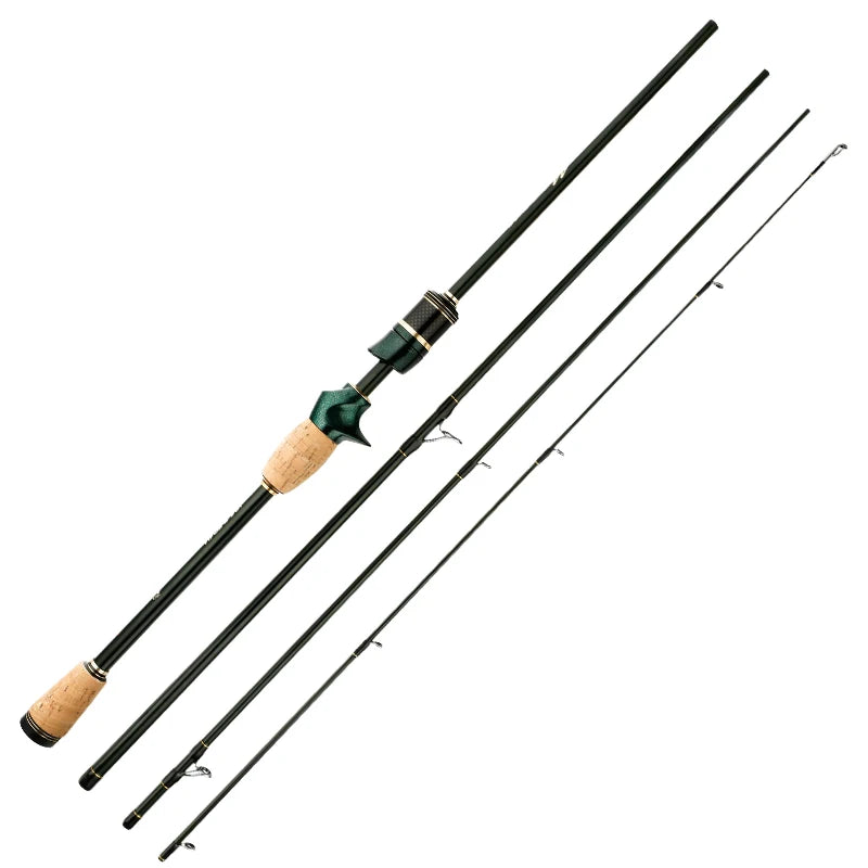 Caña telescópica CEMREO de carbono, 1.8-2.4m, 4-5 secciones, spinning o casting