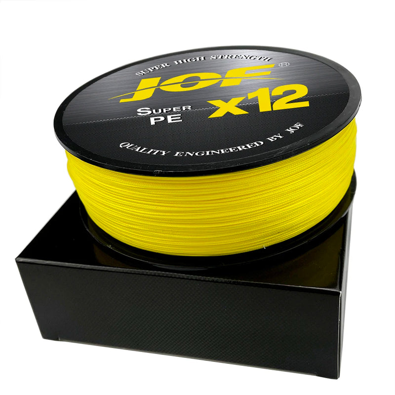 JOF Línea Trenzada 12 Hilos PE 100m-500m Súper Resistente 25-92LB
