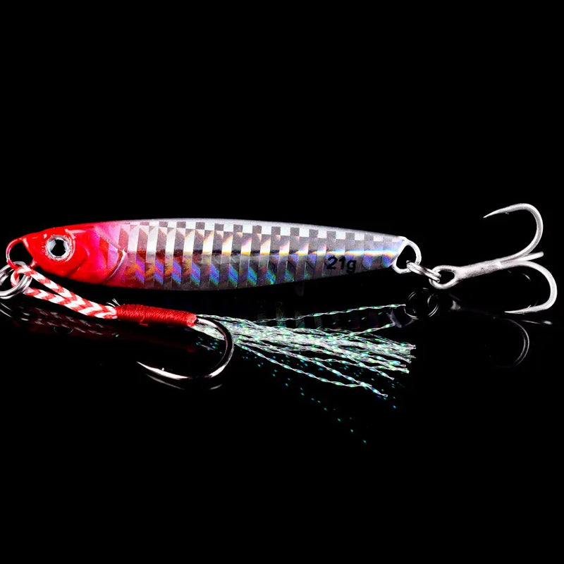 Set de 3, 5 o 8 señuelos metálicos tipo jig de 7g a 60g para pesca en mar