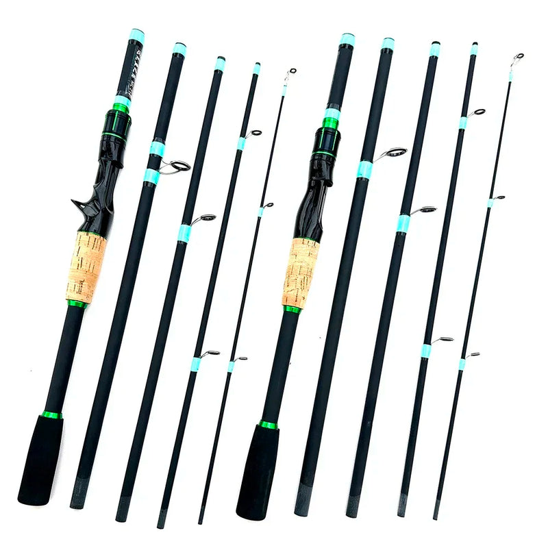 Caña de spinning ultraligera, 1.8/2.1m, punta sólida ML, jigging, 4-5 secciones