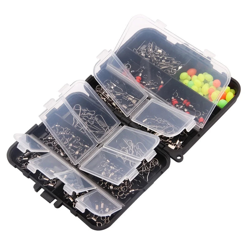 Kit de conectores giratorios para pesca 140 piezas con caja organizadora