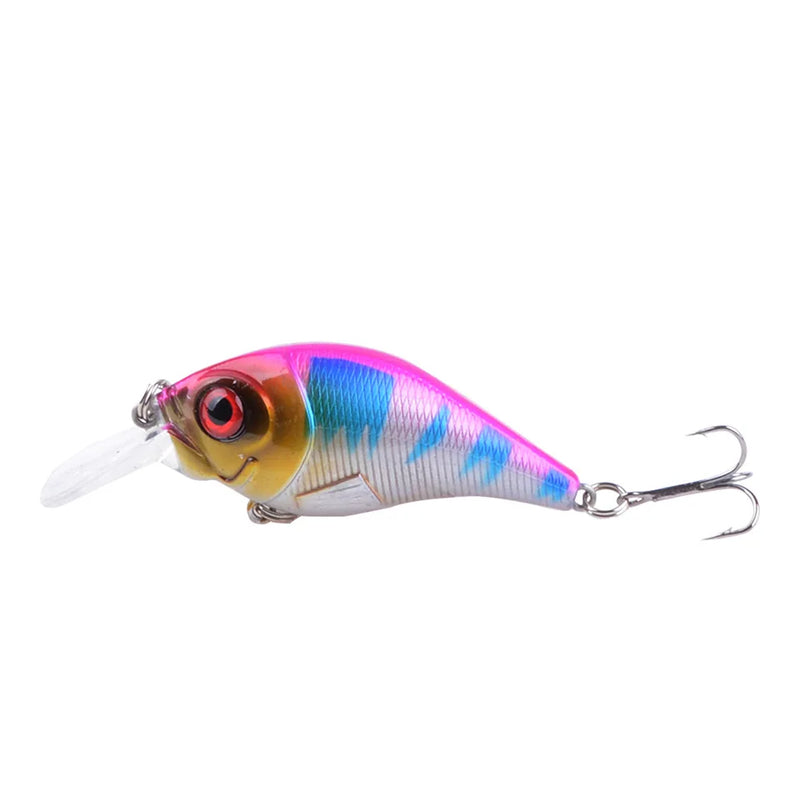 Señuelo duro VIB 7.5cm 10.2g con ojos 3D, hundimiento y ganchos triples de acero