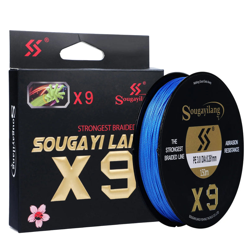 Sougayilang Línea Trenzada X9 150m PE 9 Hilos 17-97LB Japón Profesional