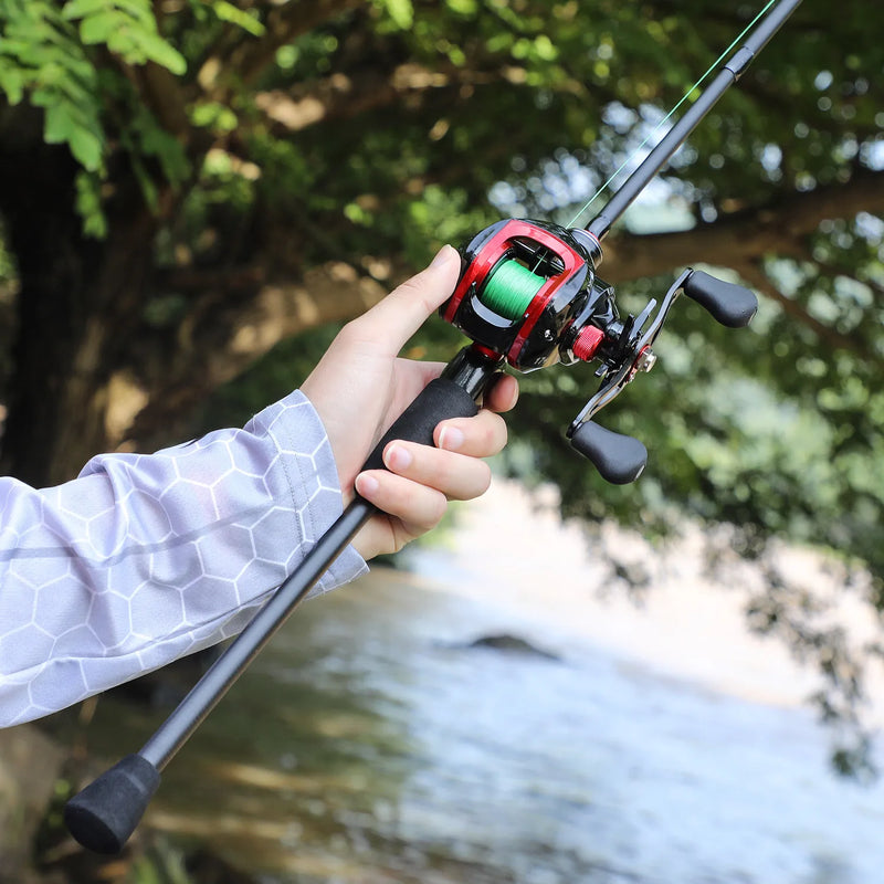 Caña Sougayilang spinning/casting 1.8-2.1m, fibra de carbono, 3/4 secciones, ultraligera