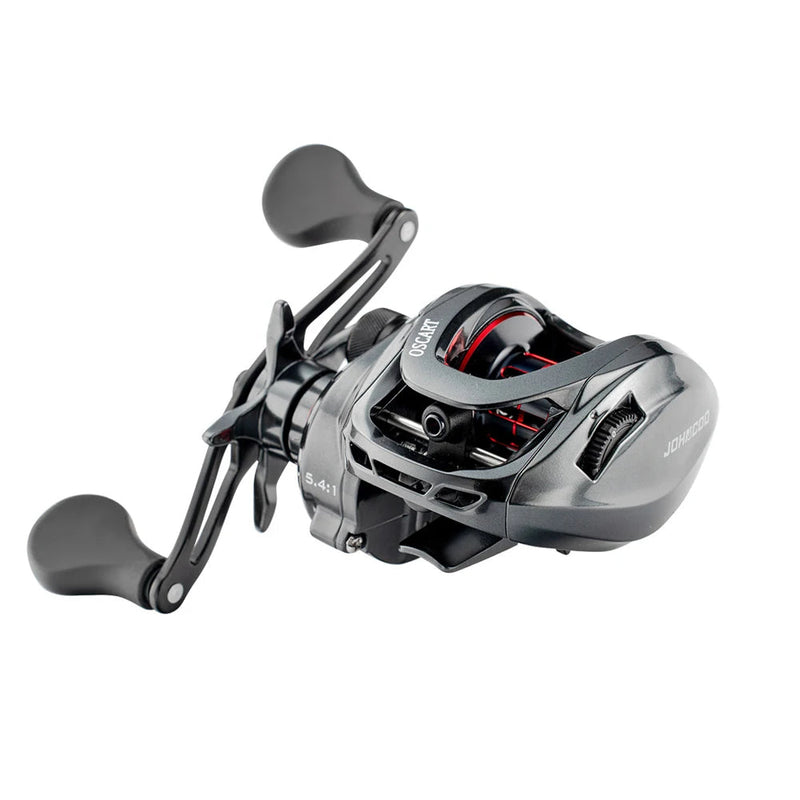 Carrete baitcasting JOHNCOO 9BB 7.1:1/5.4:1 para agua salada con bobina profunda