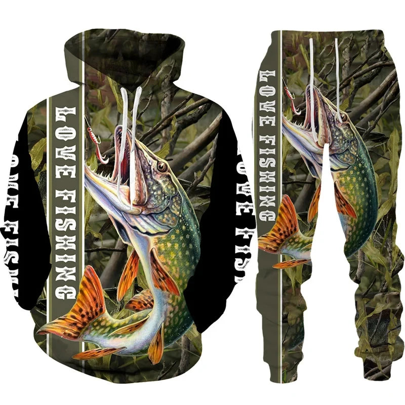 Conjunto Deportivo 3D Pesca y Caza Estilo Camo Hombre/Mujer Outdoor