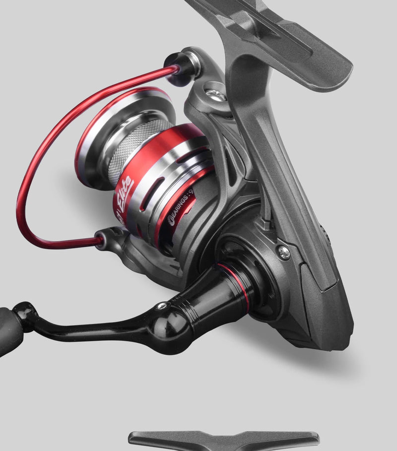 Carrete HANDING ELITE giratorio 5.2:1 con arrastre 6kg y sistema de descenso lento