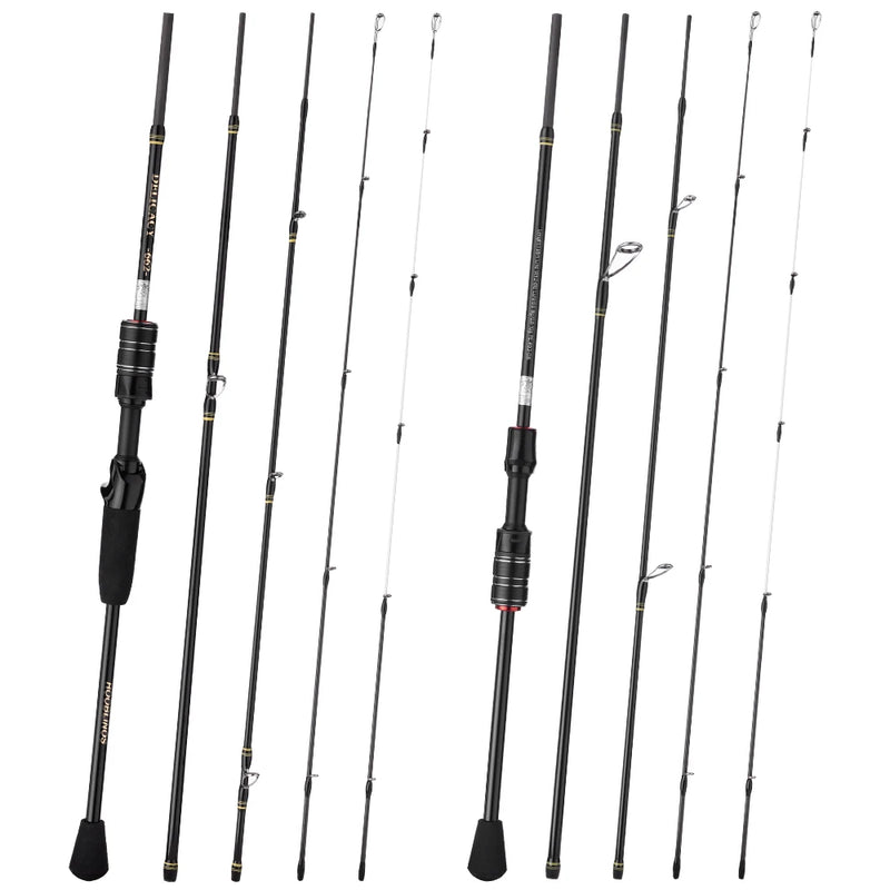 Caña ultraligera Rooblinos DELICACY 1.8m-1.98m, spinning/casting, 0.6-8g, carbono + 2 puntas