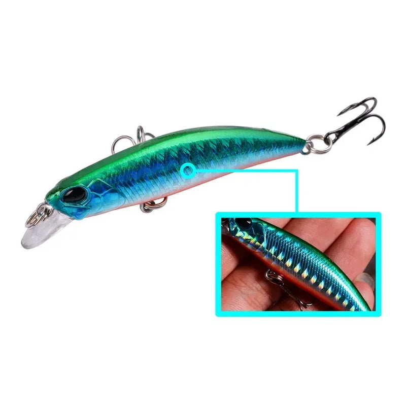 Kit de señuelos duros tipo minnow Misto, crankbait con ojos 3D para carpa y pesca ligera