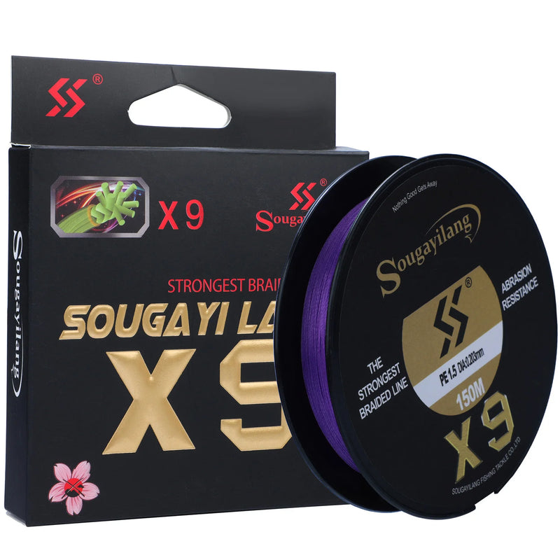 Sougayilang Línea Trenzada X9 150m PE 9 Hilos 17-97LB Japón Profesional