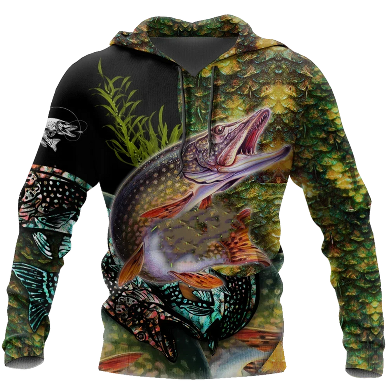 Moletom de Pesca Harajuku Unissex Casual Hoodie Outono/Inverno