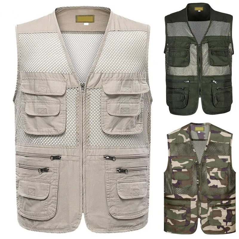 Chaleco Deportivo Multi Bolsillos Hombre Verano Outdoor Malla