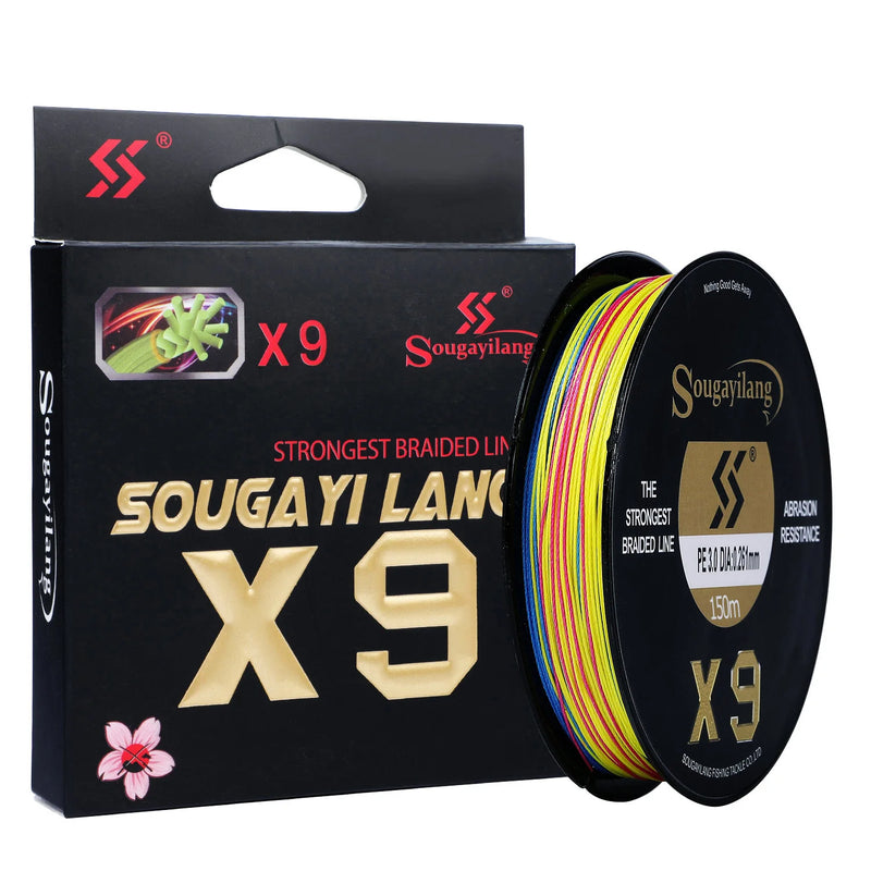 Sougayilang Línea Trenzada X9 150m PE 9 Hilos 17-97LB Japón Profesional