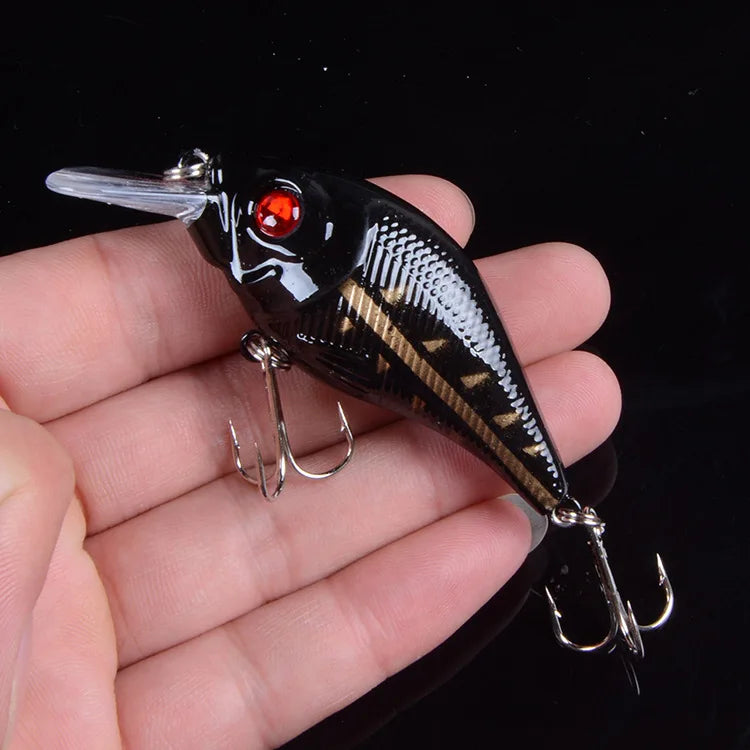 Señuelo duro VIB 7.5cm 10.2g con ojos 3D, hundimiento y ganchos triples de acero