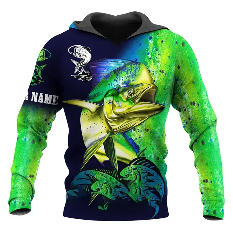 Sudadera Hoodie Pesca Unisex 3D Harajuku Manga Larga Casual