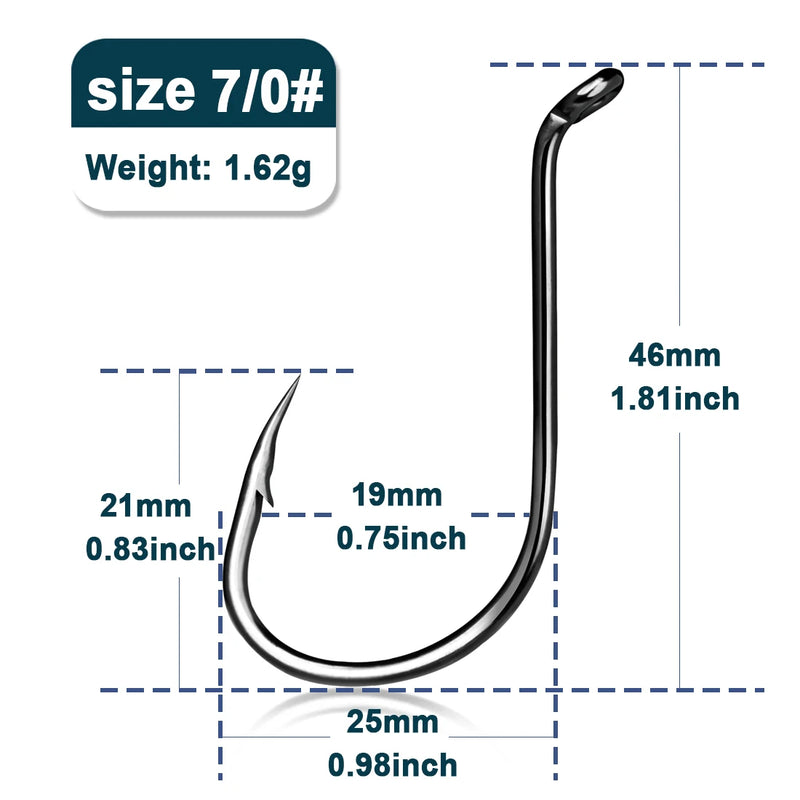 Anzuelos triples 9KM tipo pulpo, acero carbono, 4# a 1/0#, 50–100 piezas