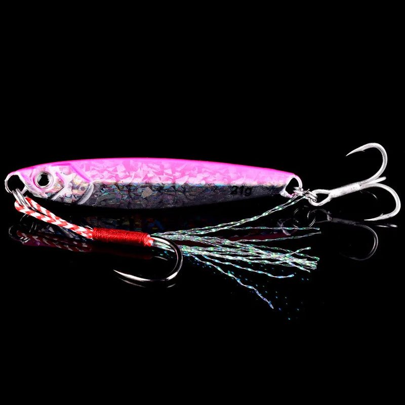 Set de 3, 5 o 8 señuelos metálicos tipo jig de 7g a 60g para pesca en mar
