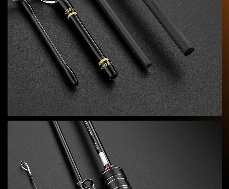 Caña ultraligera Rooblinos DELICACY 1.8m-1.98m, spinning/casting, 0.6-8g, carbono + 2 puntas