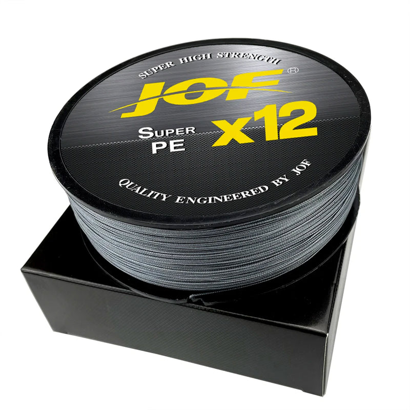 JOF Línea Trenzada 12 Hilos PE 100m-500m Súper Resistente 25-92LB