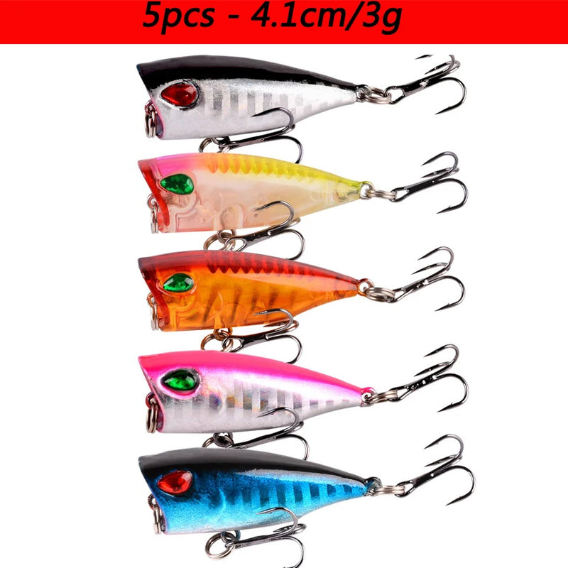 Kit de señuelos duros tipo minnow Misto, crankbait con ojos 3D para carpa y pesca ligera