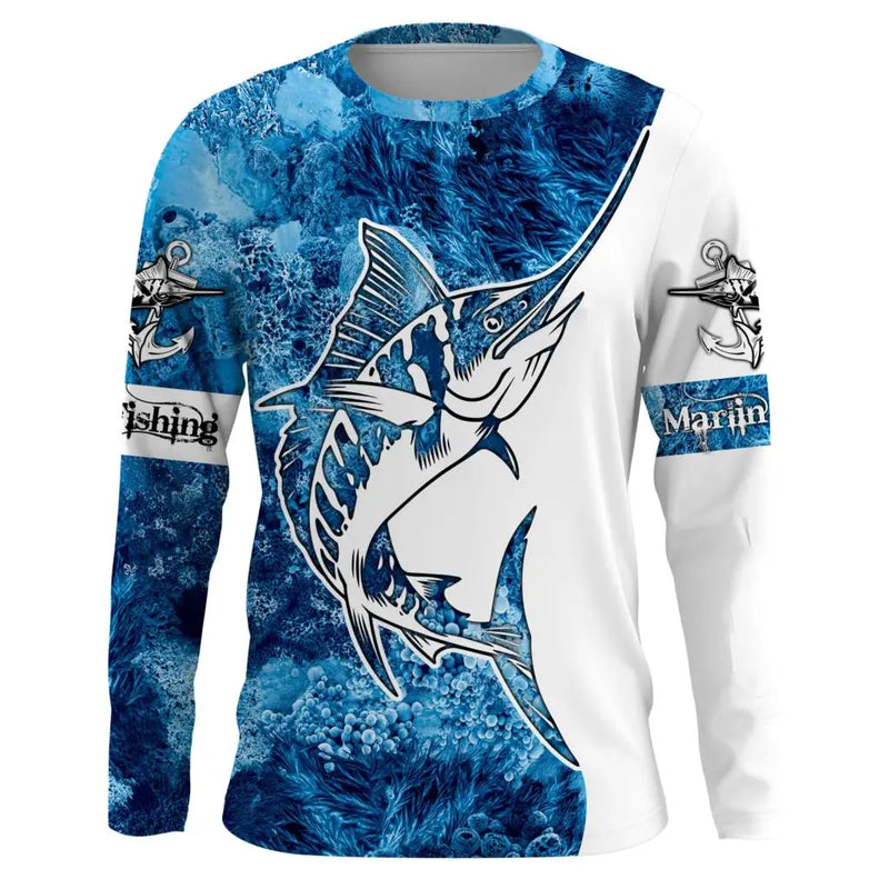 Camiseta 3D Manga Longa Pesca Streetwear Outono Unissex