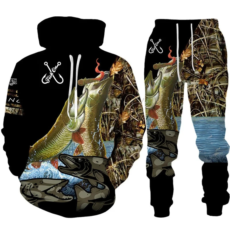 Conjunto Deportivo 3D Pesca y Caza Estilo Camo Hombre/Mujer Outdoor
