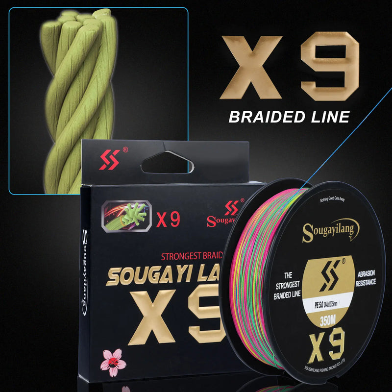 Sougayilang Línea Trenzada X9 150m PE 9 Hilos 17-97LB Japón Profesional