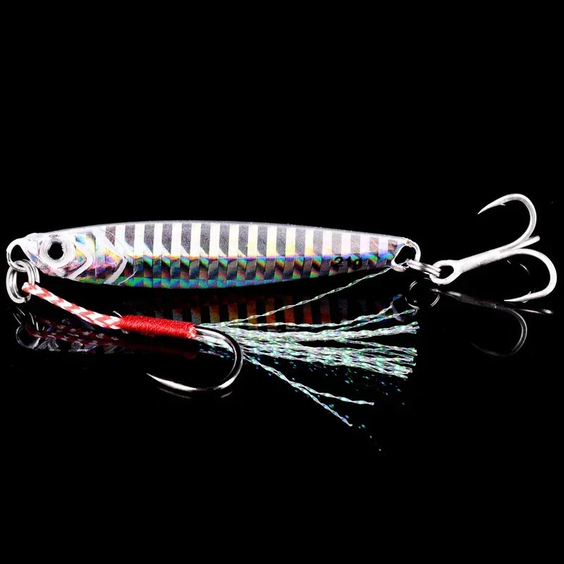 Set de 5 señuelos metálicos tipo jig para pesca en agua salada, 7g a 40g