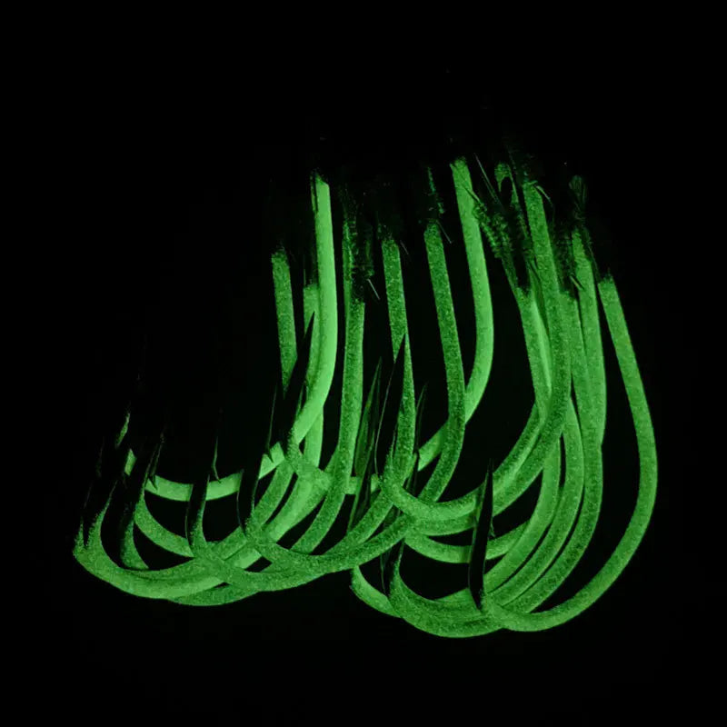 Anzuelos Marsella luminosos atados, acero inoxidable, 12# a 28#, pesca nocturna