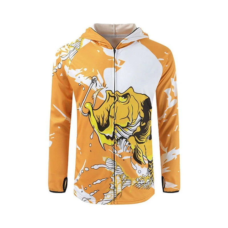 Camisa de Pesca com Capuz Anti-UV Respirável Secado Rápido