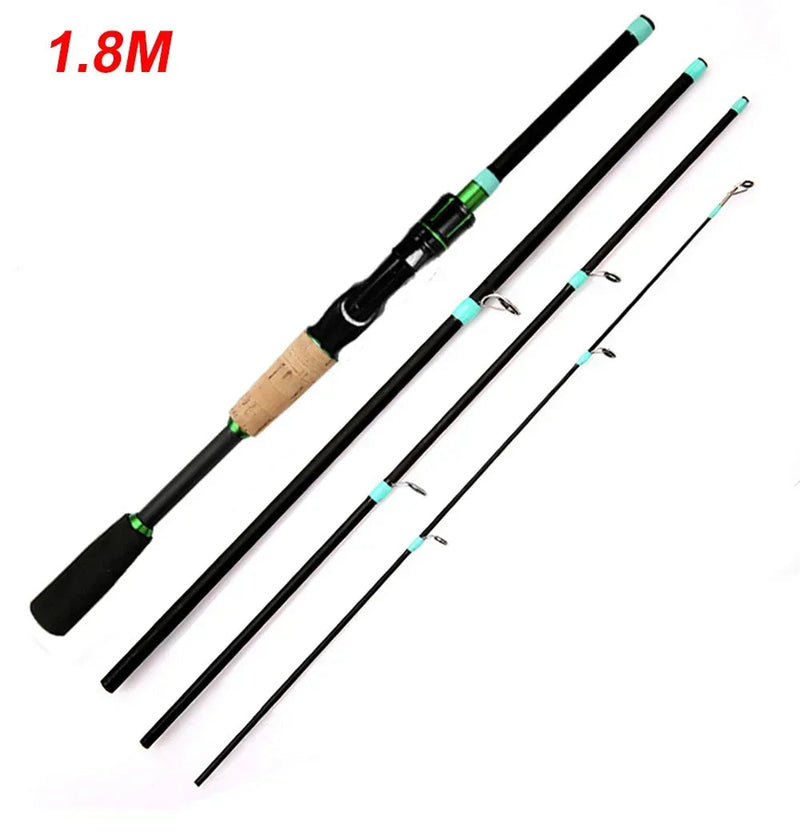Caña de spinning ultraligera, 1.8/2.1m, punta sólida ML, jigging, 4-5 secciones