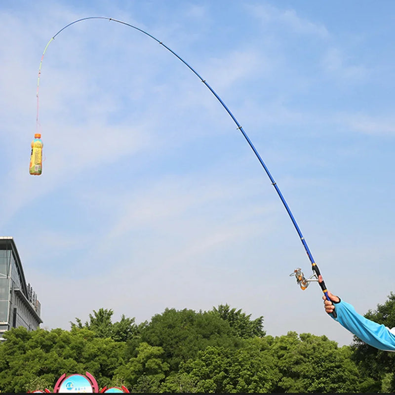 Caña telescópica de carbono 1.5-3.0m, liviana, portátil, punta luminosa, ideal para pesca nocturna
