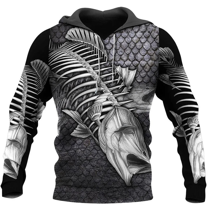 Sudadera Hoodie Pesca Unisex 3D Harajuku Manga Larga Casual