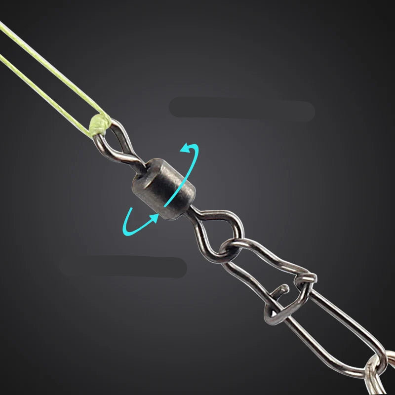 50 conectores giratorios de acero inoxidable con rodamiento, tamaños 4