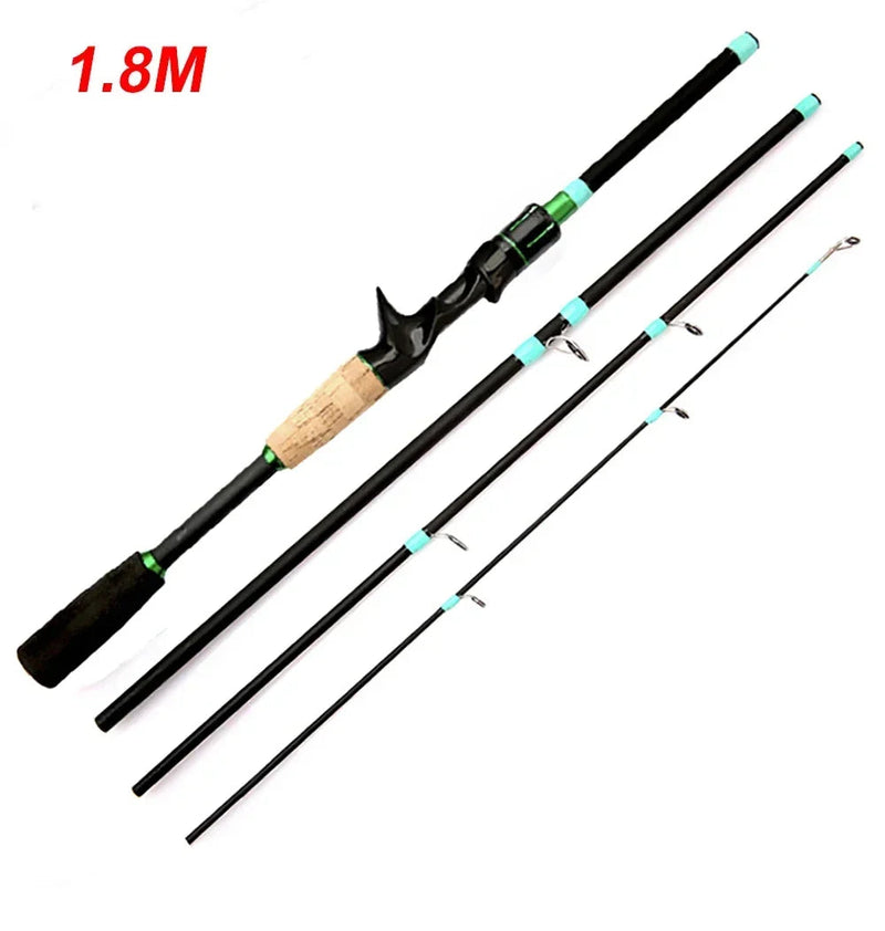 Caña de spinning ultraligera, 1.8/2.1m, punta sólida ML, jigging, 4-5 secciones
