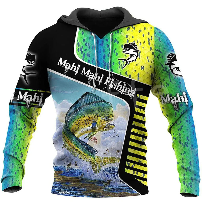 Sudadera Hoodie Pesca Unisex 3D Harajuku Manga Larga Casual