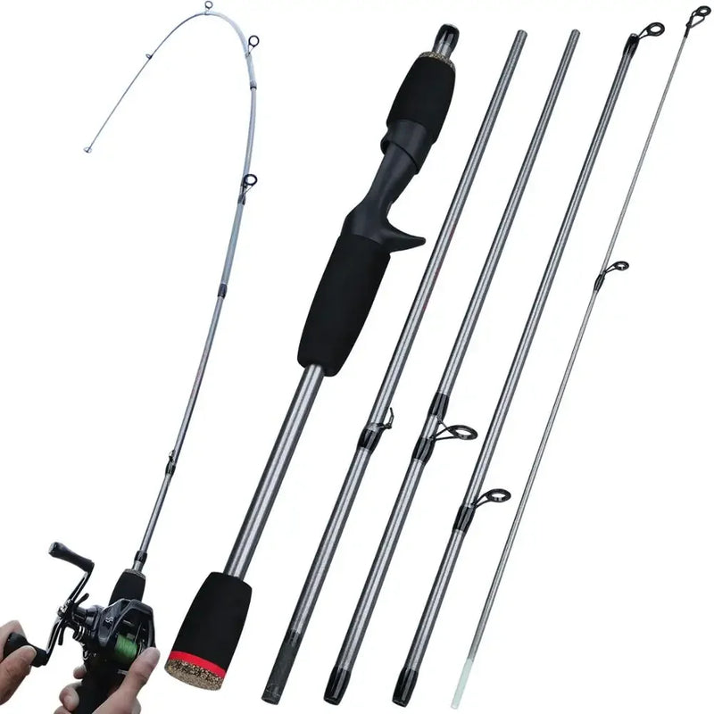 Caña de pesca Sougayilang 1.7m, portátil, 5 secciones, viaje, spinning/casting, UL