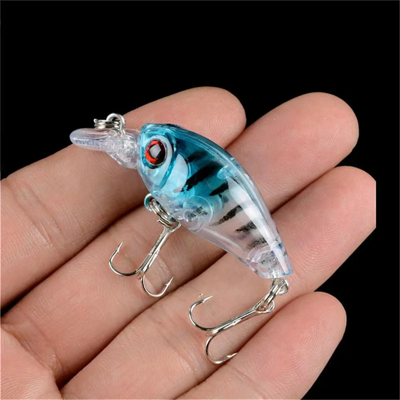 Set de 8 señuelos flotantes tipo minnow para pesca topwater en mar, con caja o bolsa