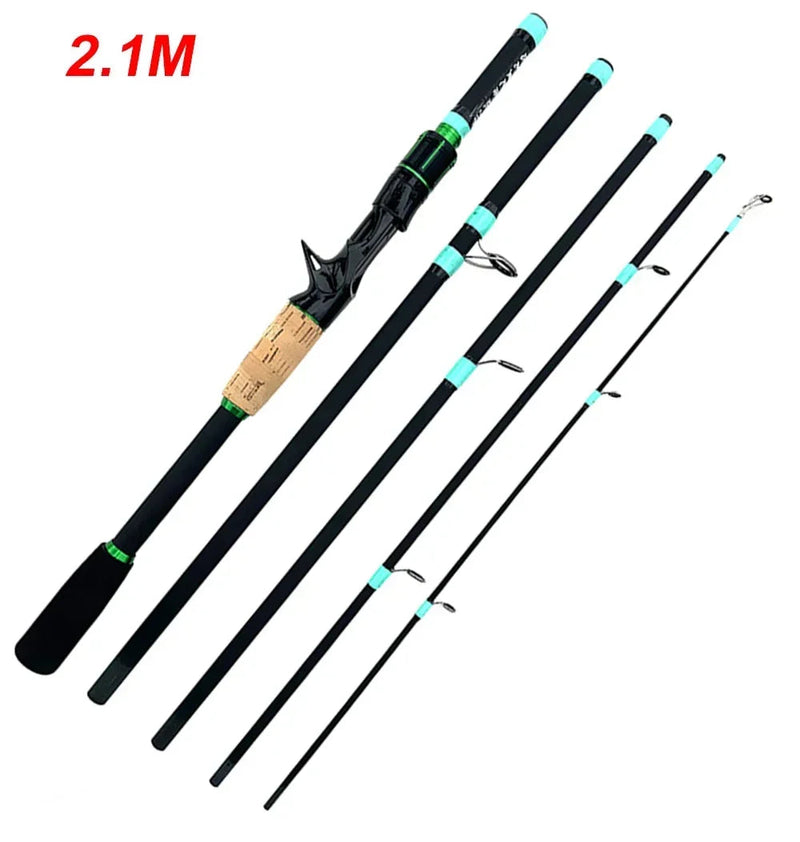 Caña de spinning ultraligera, 1.8/2.1m, punta sólida ML, jigging, 4-5 secciones