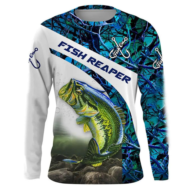 Camiseta 3D Manga Longa Pesca Streetwear Outono Unissex