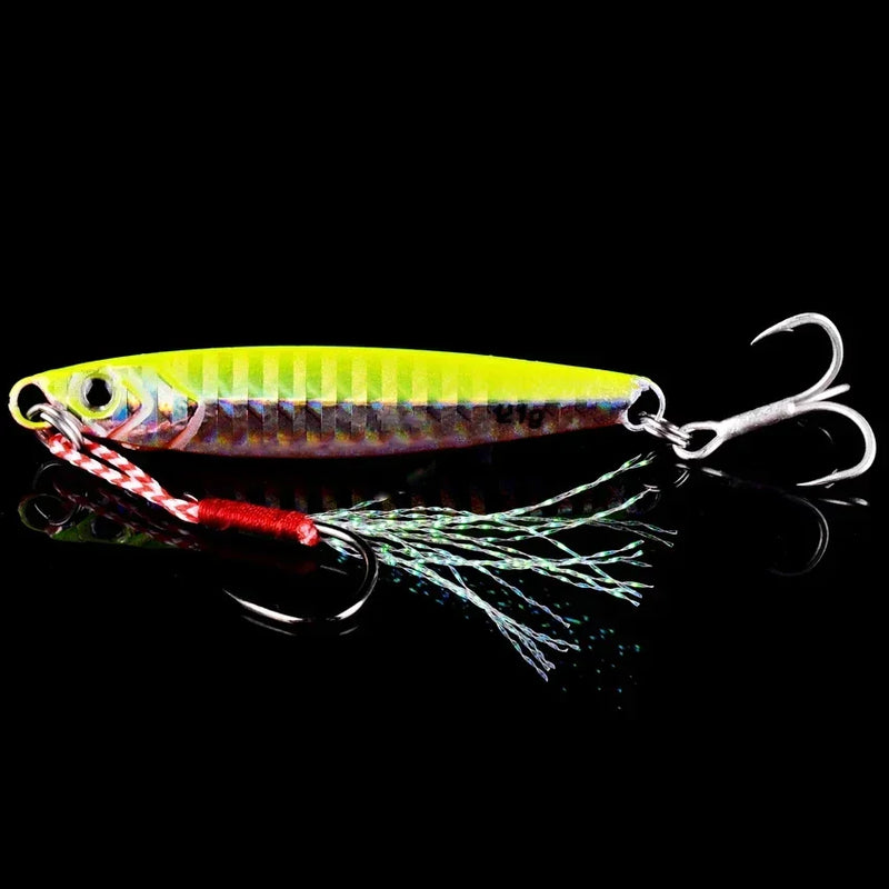 Set de 5 señuelos metálicos tipo jig para pesca en agua salada, 7g a 40g