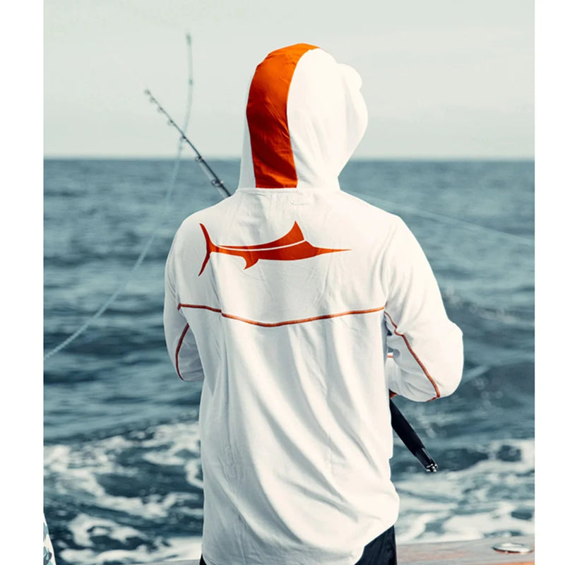 Camiseta de Pesca UV Manga Larga con Capucha Antimicrobiana 50+ UPF
