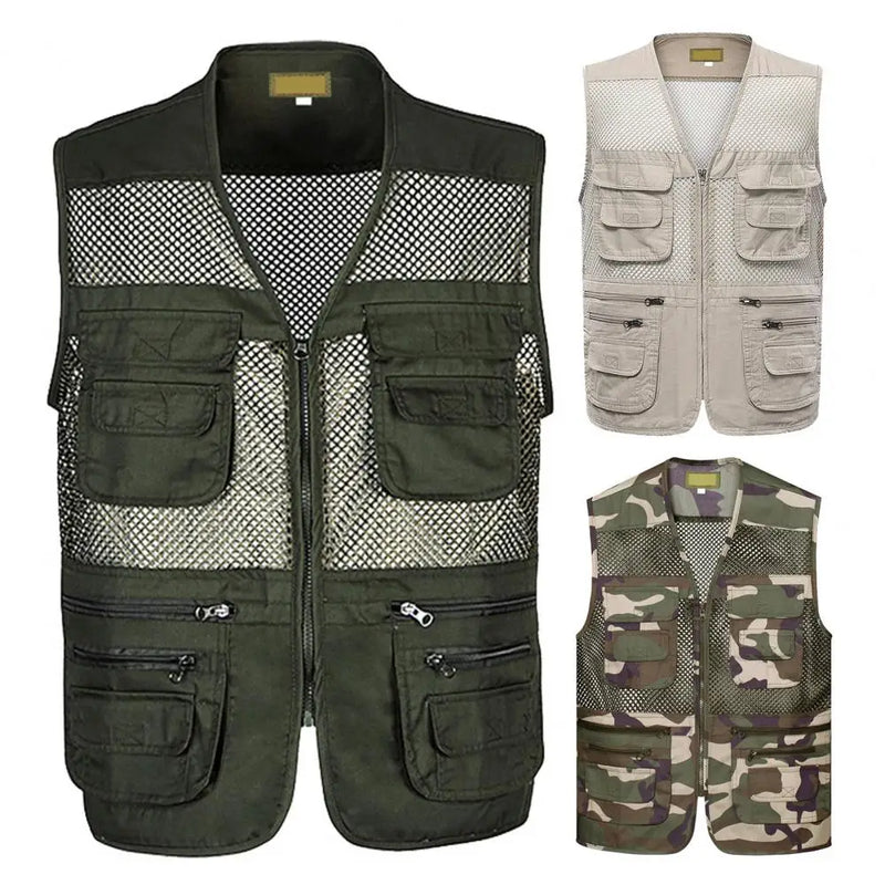 Chaleco Deportivo Multi Bolsillos Hombre Verano Outdoor Malla