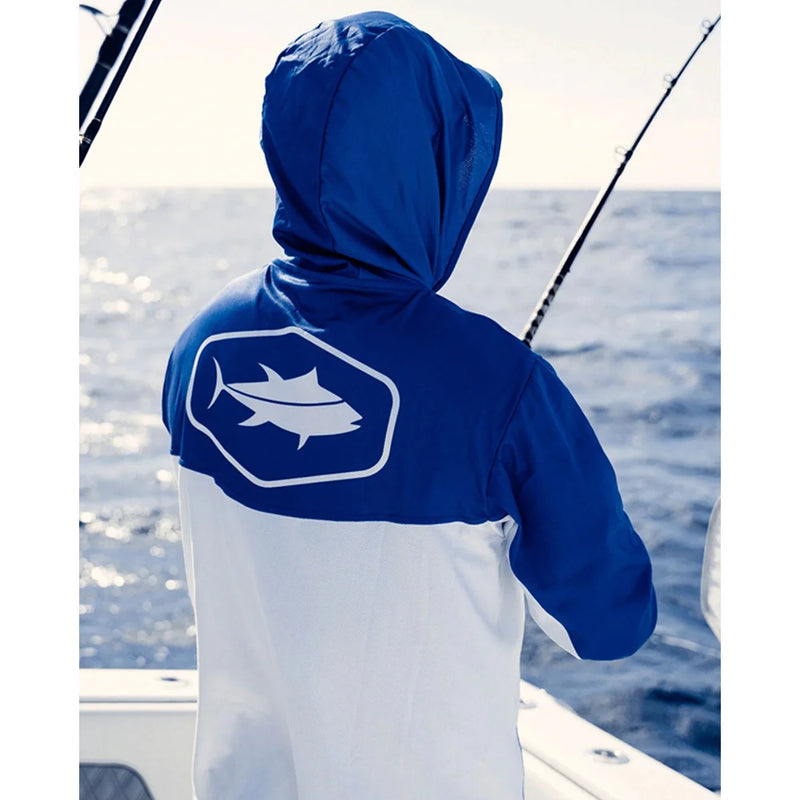 Camiseta de Pesca UV Manga Larga con Capucha Antimicrobiana 50+ UPF