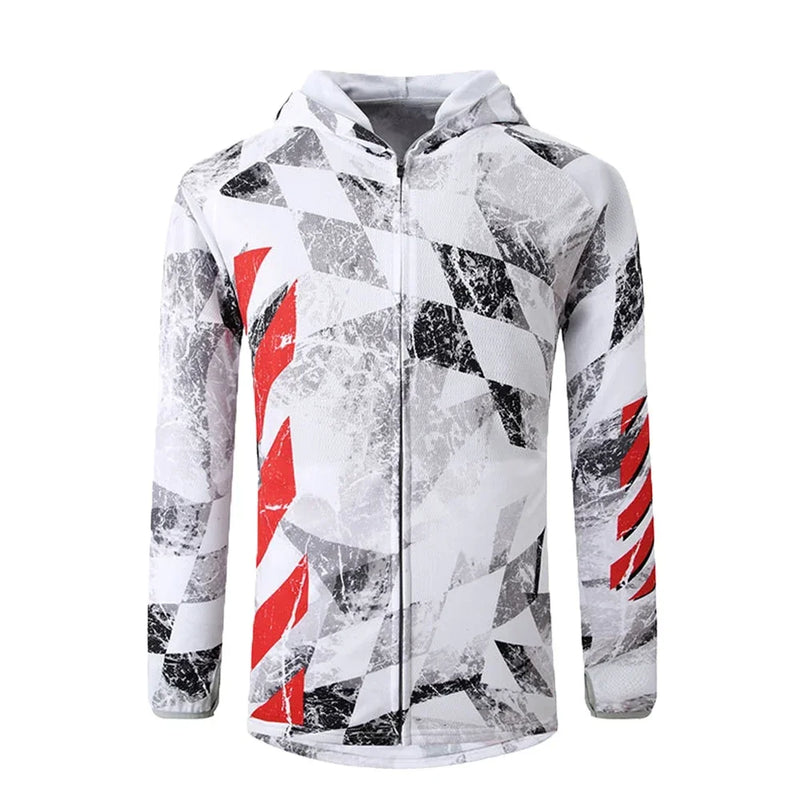 Camisa de Pesca com Capuz Anti-UV Respirável Secado Rápido