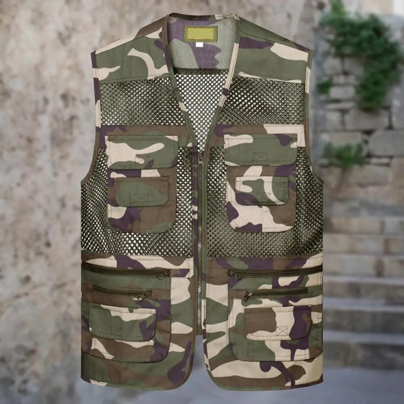 Chaleco Deportivo Multi Bolsillos Hombre Verano Outdoor Malla