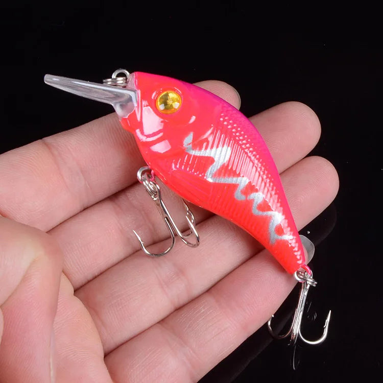 Señuelo duro VIB 7.5cm 10.2g con ojos 3D, hundimiento y ganchos triples de acero