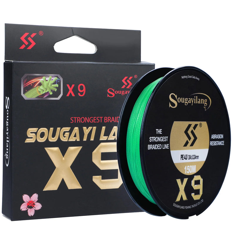 Sougayilang Línea Trenzada X9 150m PE 9 Hilos 17-97LB Japón Profesional